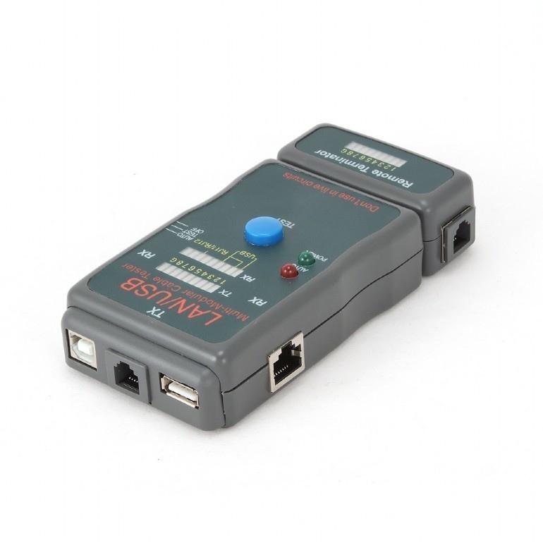 Тестер кабеля Gembird Cablexpert [ NCT-2 ] (для витой пары, коаксиала, телефона, UTP, STP, RJ-11, USB)