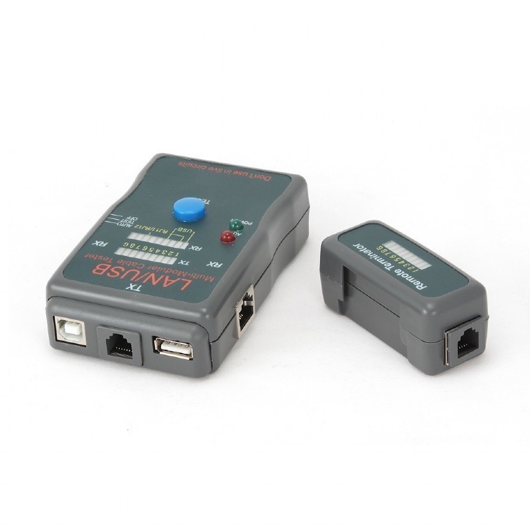 Тестер кабеля Gembird Cablexpert [ NCT-2 ] (для витой пары, коаксиала, телефона, UTP, STP, RJ-11, USB)