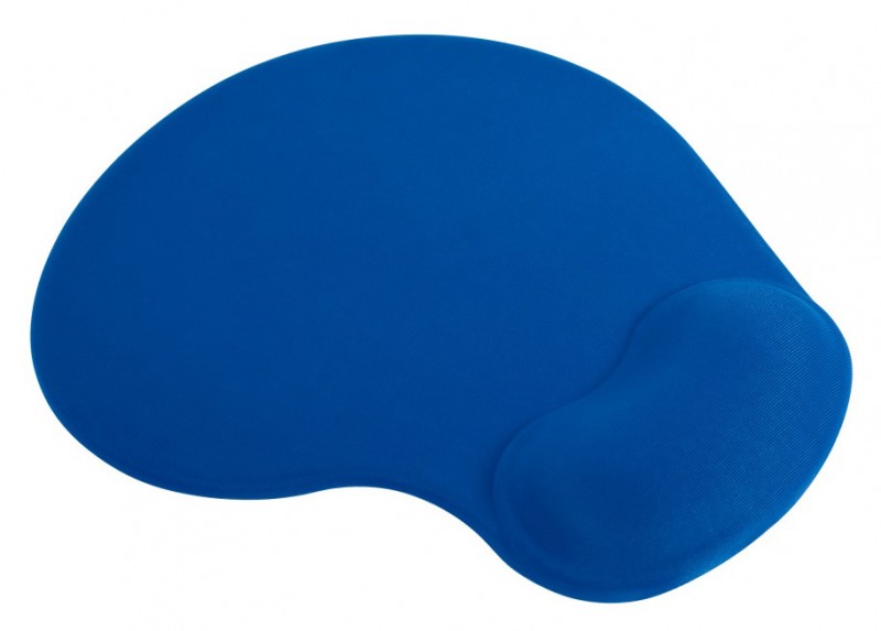 Коврик для мыши Buro BU-GEL (нейлон, резиновое основание, синий, 225x190x2 мм, гелевая подставка под запястье) [ BU-GEL/blue ]