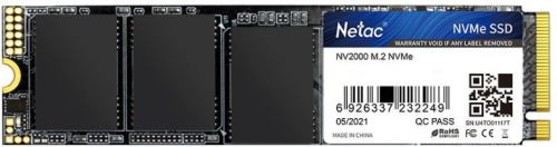 Накопитель SSD M.2 1TB NETAC NV2000 (NT01NV2000-1T0-E4X) Retail (2500/2100МБ/сек, NVMe PCI-Ex4 3.0, 3D TLC, TBW 600, M.2 2280)