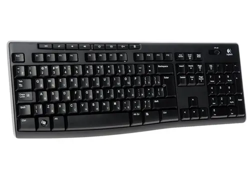 Клавиатура беспроводная Logitech K270 Wireless Keyboard (черный, USB, мембранная, 112 кл., полноразмерная, RF 2.4GHz, 2xAA) [ 920-003757 ]