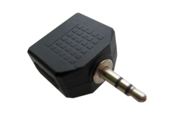 Переходник аудиосигнала Espada (3.5mm mini-Jack Stereo(male) - 2 x 3.5mm mini-Jack Stereo(female), черный) [ E3.5M-2*3.5Fad / 39445 ]