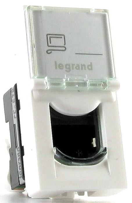 Розетка телефонная Legrand [ 78730 ] (RJ-11, 1M (один модуль), Mosaic, Белый, 4 контакта)