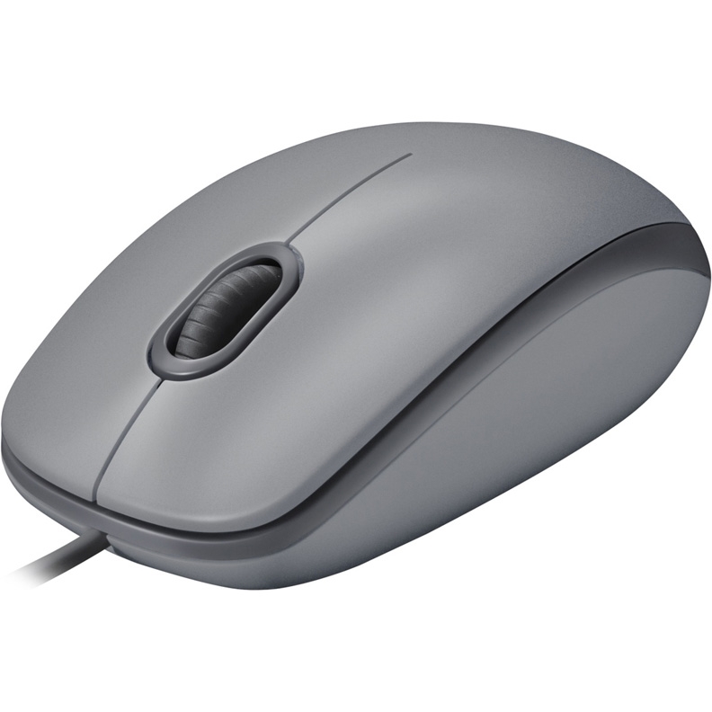 Мышь Logitech M110 Silent Mid Grey (серый, USB, оптика, 1000 dpi, 3 кл., 1.8 м, симметричный дизайн) [ 910-005490 ]