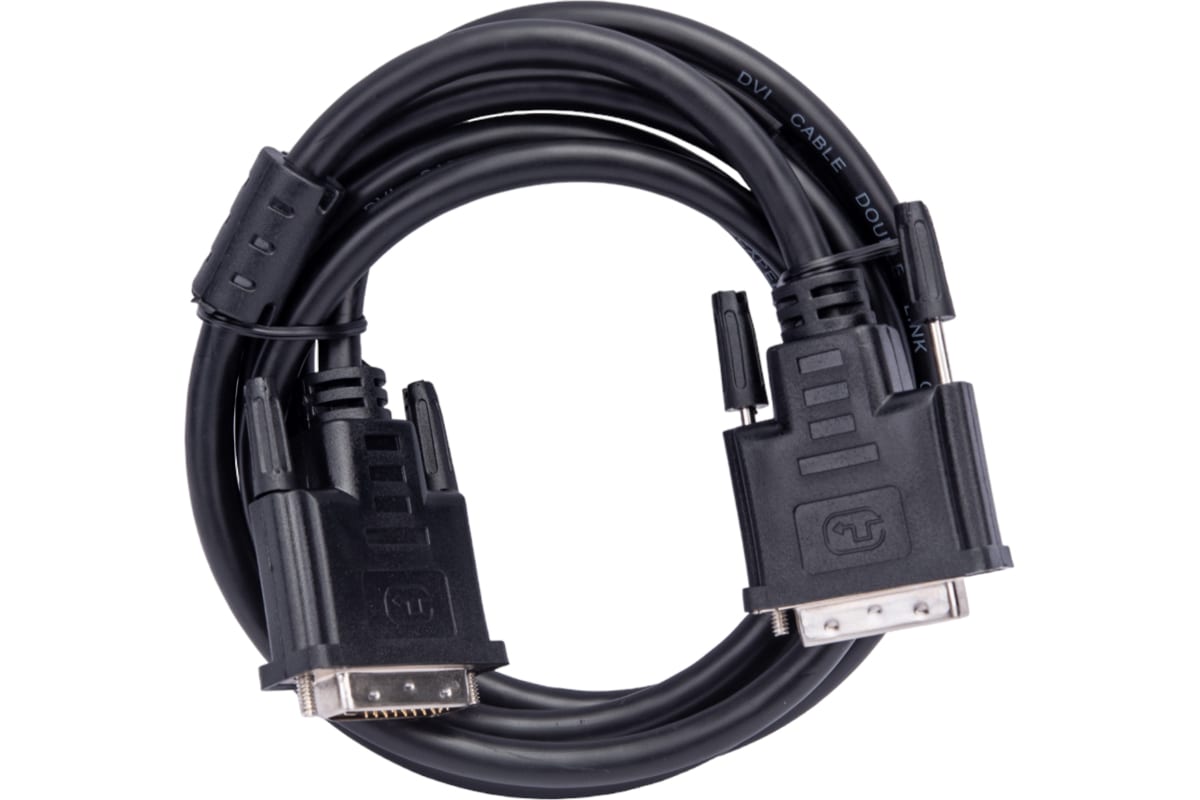 Кабель DVI видеосигнала Gembird Cablexpert (DVI-D (male) - DVI-D (male), 1.8 м, черный, позолоченные контакты, ферритовые кольца, экранирование, Dual 