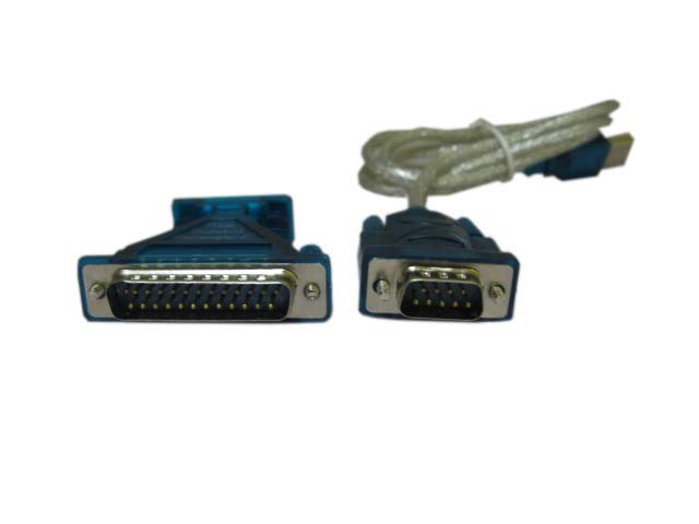 Кабель-адаптер USB к COM Espada [ PAUB014 ] (USB2.0 -> RS232 (DB9M) + переходник на DB25M, 0.8м, крепеж - винты)