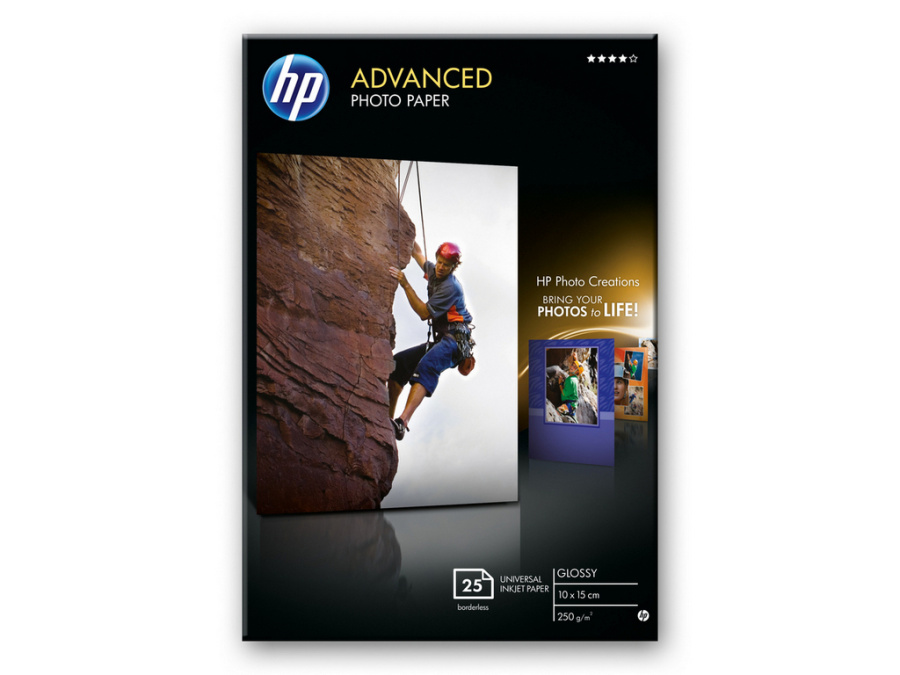 Фотобумага HP для для струйных, глянцевая (13x18см) 25 л. (250 г/м2, advanced photo) [ Q8696A ] для струйных принтеров