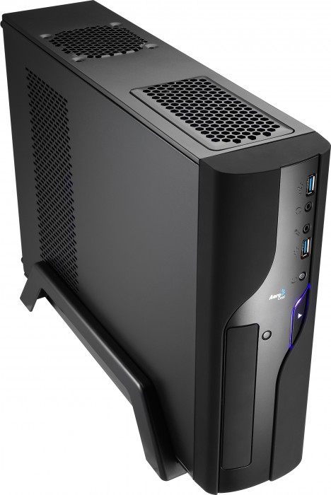 Корпус mATX Desktop/Slim Tower AeroCool PGS-Q Cs-101 Corporate [ CS-101-VX-400W ] (400 W, С БП, блок питания SFX, БП сверху, черный, черный, внешн. 1 