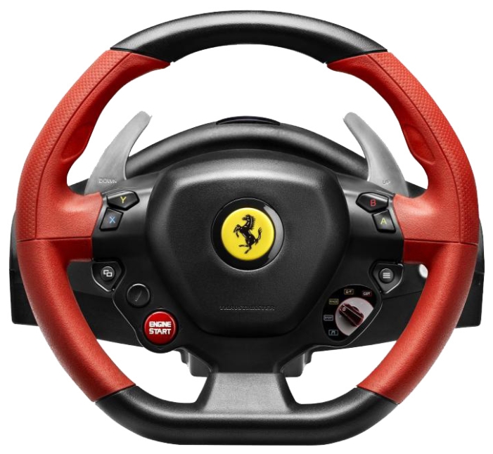 Уцененный товар Руль + педали для Xbox One Thrustmaster Ferrari 458 Spider Racing Wheel (Нет крепления к столу
, нет переходника USB, Игра "Forza Horizon 2")