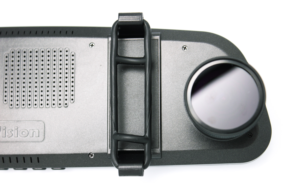 Уцененный товар Видеорегистратор автомобильный TrendVision MR-710GP (серый, после ремонта, нет зарядного, USB2.0 x 1, выполнен в виде накладки на штат
