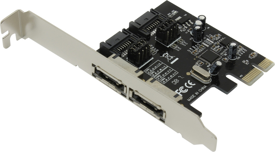Контроллер SATA600 ES3A1061 (PCI Express 1x, 2 внутренних SATA, 2 - eSATA (одновременно не более 2 устройств), чип ASM1061) [ ES3A1061 ] (OEM)