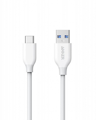 Кабель ANKER A8163 (USB Type A (male) - USB Type C (male), 0.9 м, белый, 60W, A3.0) [ A8163 ]
