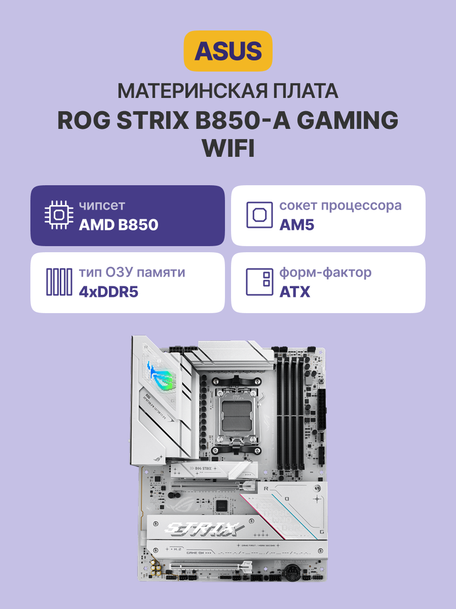 Материнская плата ASUS ROG STRIX B850-A GAMING WIFI (90MB1J50-M0EAY0)