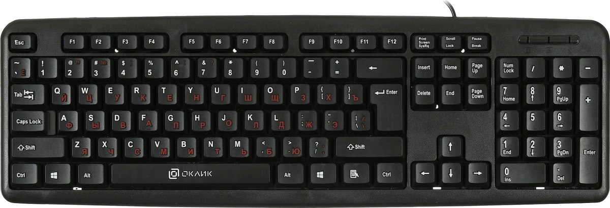 Клавиатура Oklick 90MV2 (черный, USB, мембранная, 1.8 м, 104 кл., полноразмерная) [ 1185967 ]