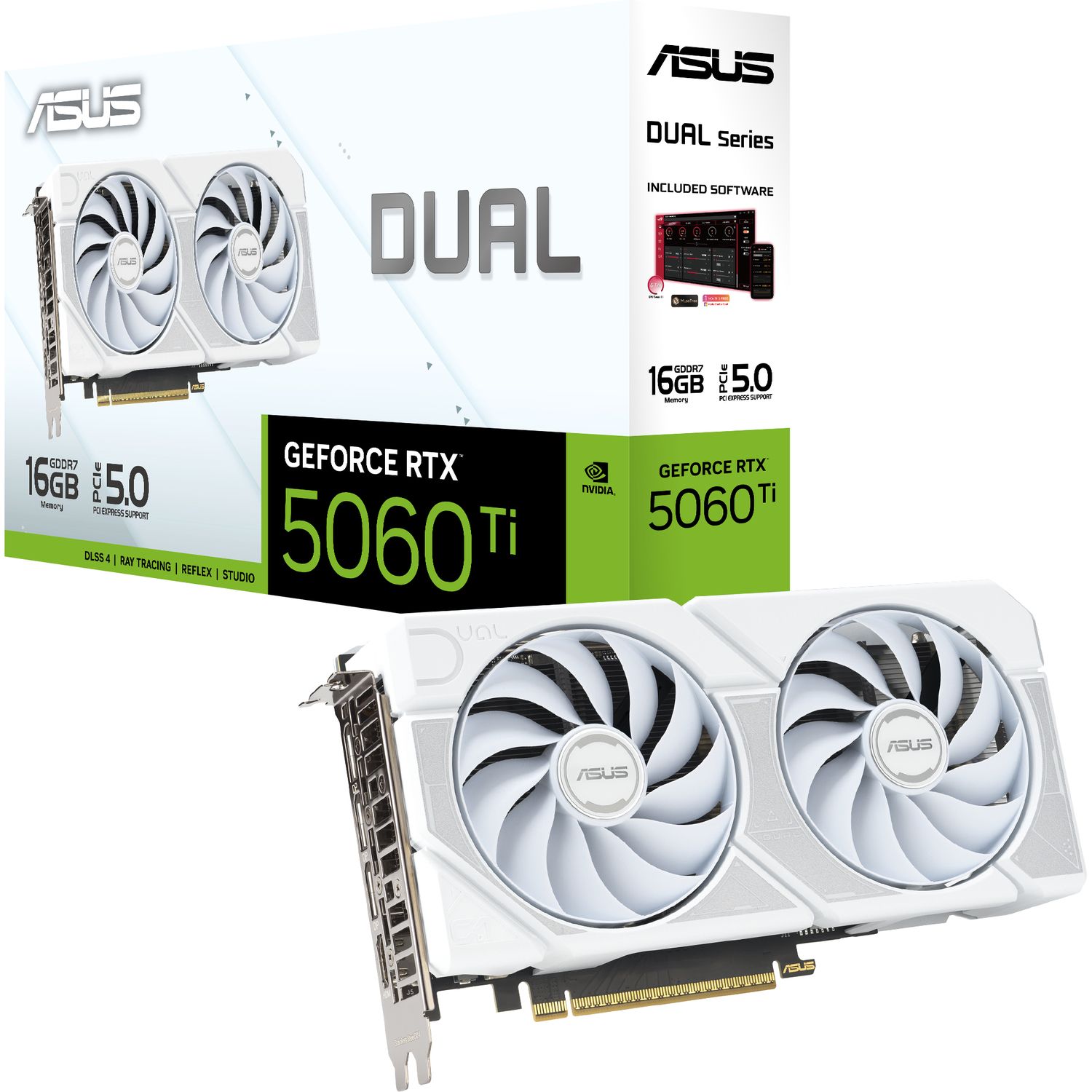 Видеокарта ASUS DUAL-RTX5060TI-O16G-WHITE (90YV0MH6-M0NA00)