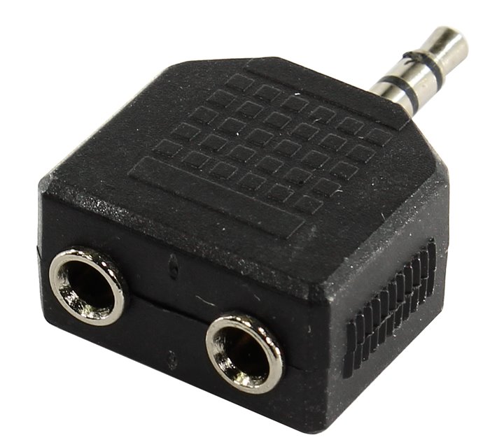 Переходник аудиосигнала Espada (3.5mm mini-Jack Stereo(male) - 2 x 3.5mm mini-Jack Stereo(female), черный) [ E3.5M-2*3.5Fad / 39445 ]