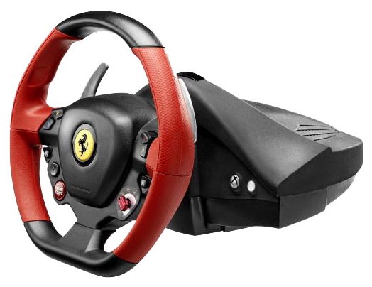 Уцененный товар Руль + педали для Xbox One Thrustmaster Ferrari 458 Spider Racing Wheel (Нет крепления к столу
, нет переходника USB, Игра "Forza Horizon 2")