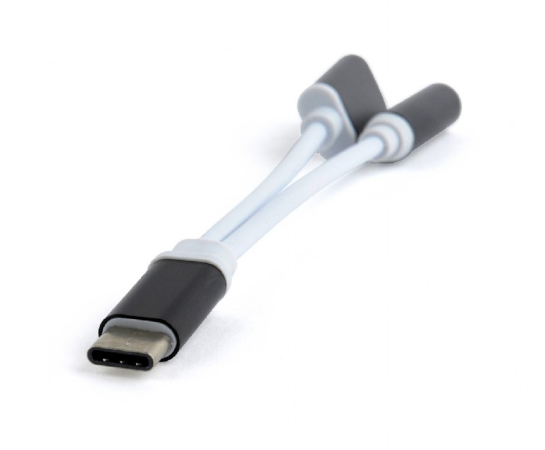 Кабель-адаптер USB-C - Jack 3.5 Gembird Cablexpert (USB Type C (male) - 3.5mm mini-Jack Stereo(female) + USB Type C (female), дополнительный разъём дл
